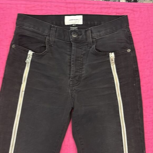 Current/Elliott Black/ gray front zippers detailed Jeans, Size 27 - Picture 2 of 7